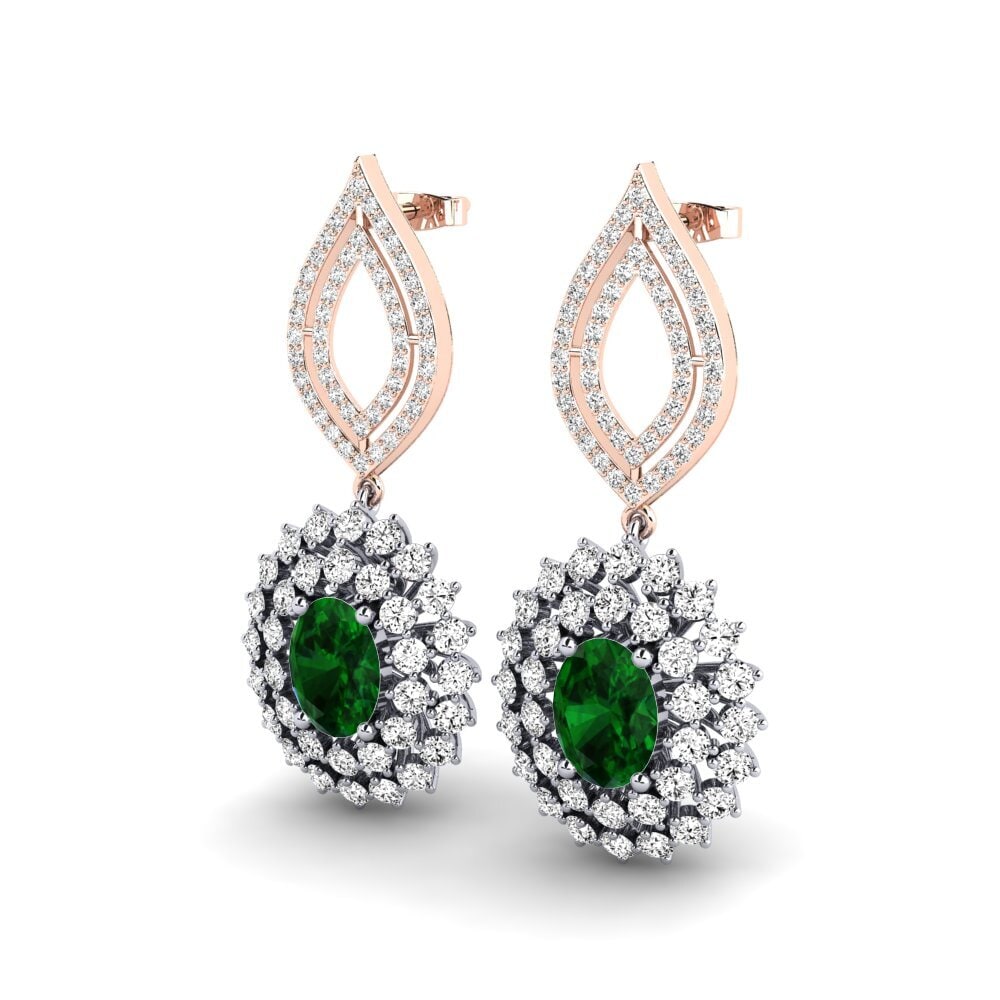 14ct White & Rose Gold Tsavorite Women's Earring Nanthika