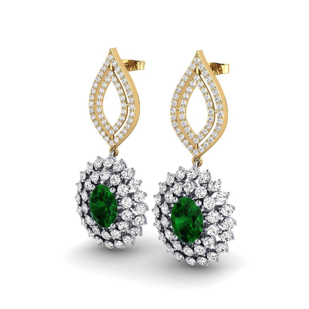 750 Weiß & Gelbgold Tsavorit Damen ohrring Nanthika