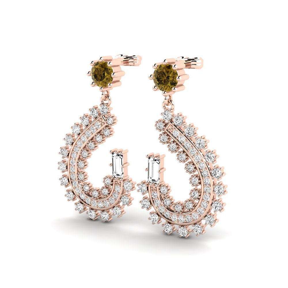 Đá Zircon Nâu Bông tai nữ Narada