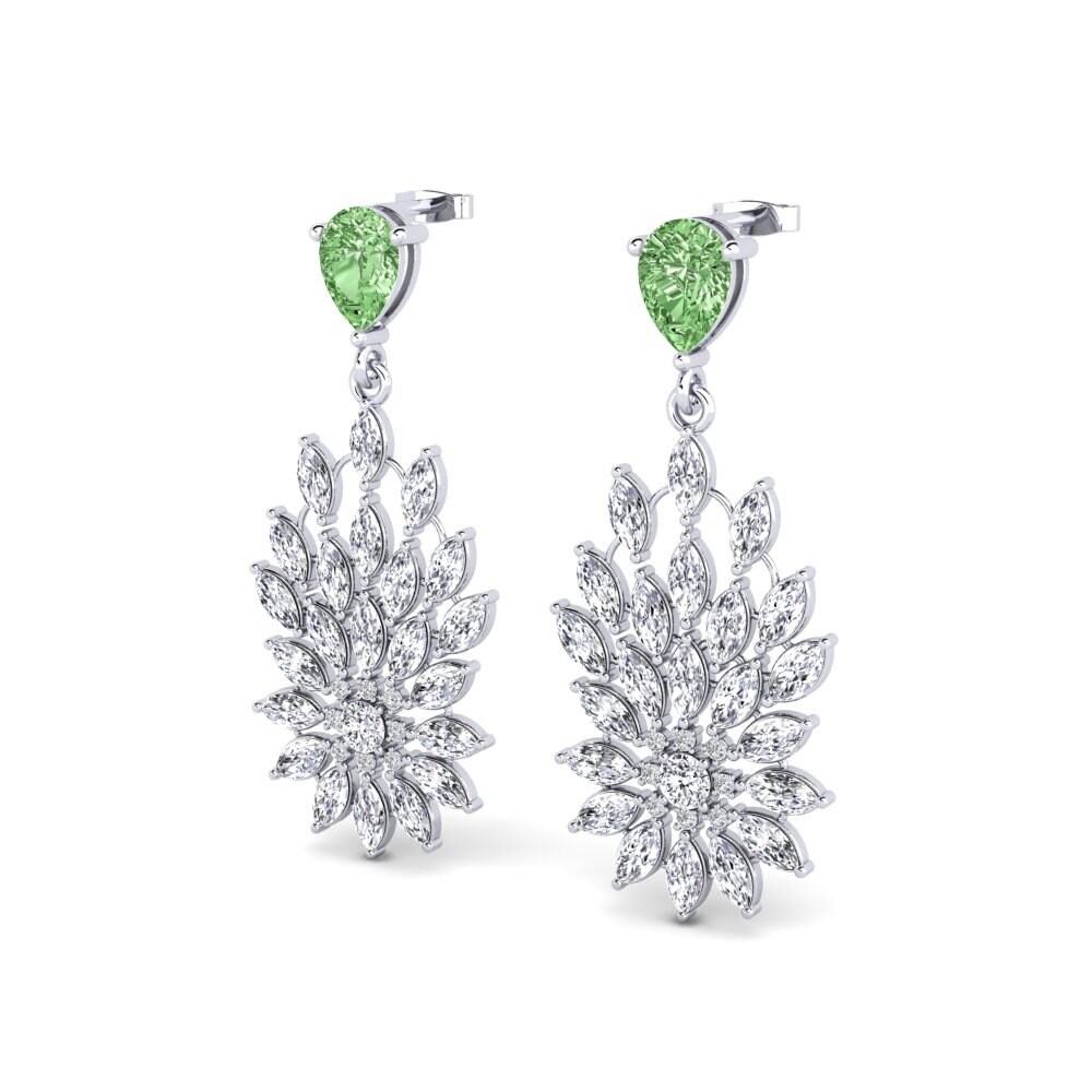 Diamante Verde Brincos Feminino Nemrosso
