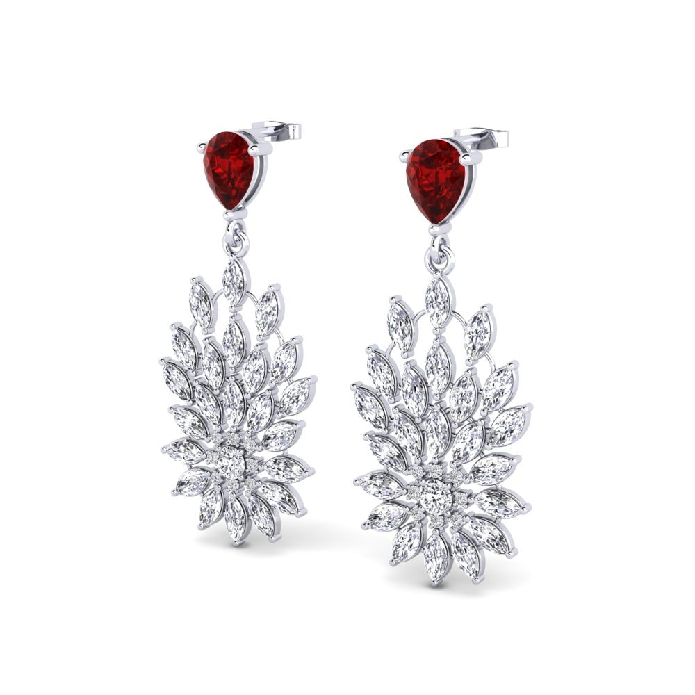Rubis (créé en laboratoire) Boucle d'oreille femme Nemrosso