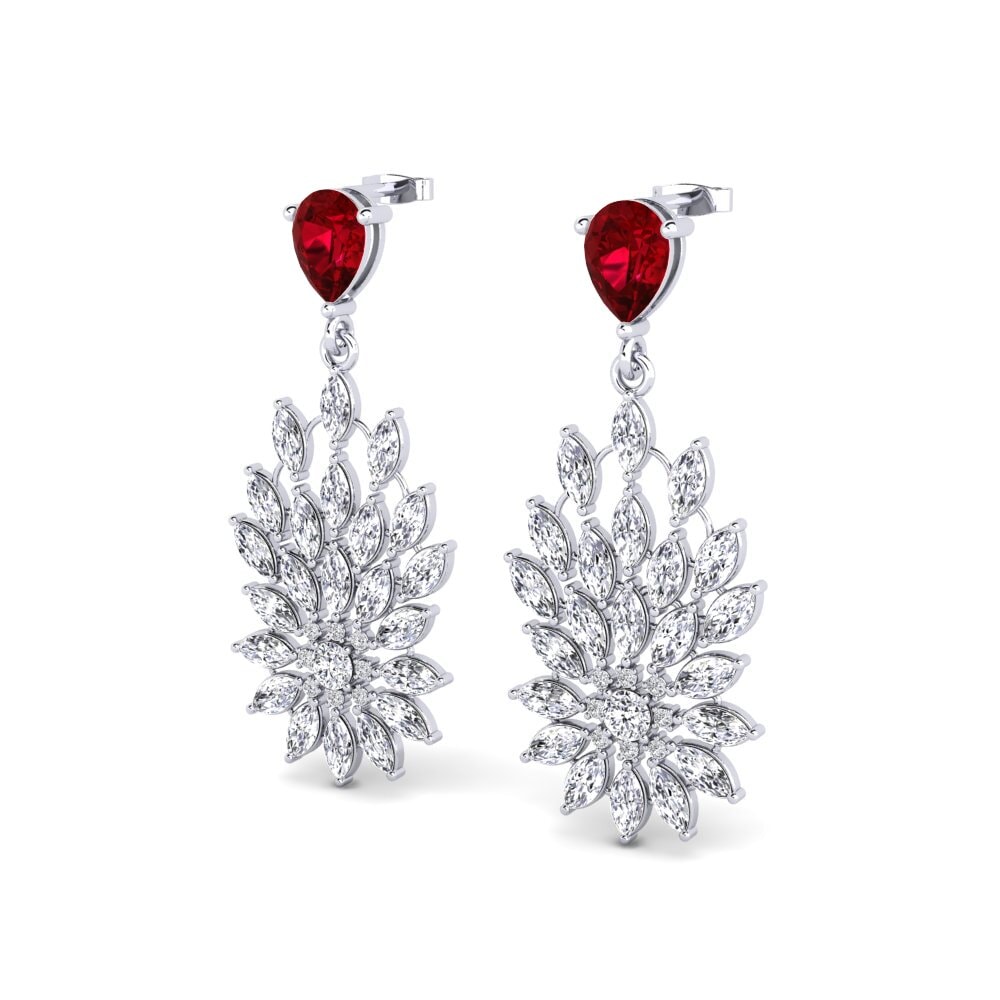 Zircone Rouge Boucle d'oreille femme Nemrosso