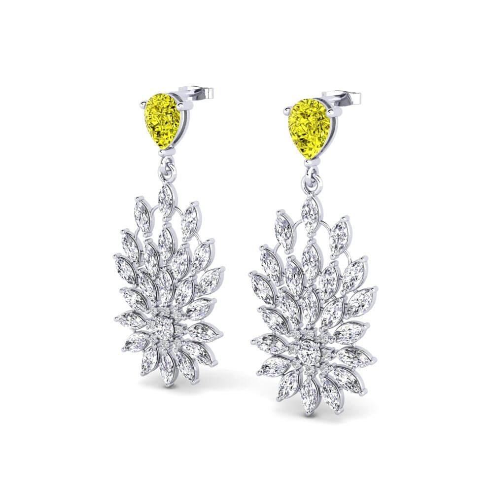Diamante Amarillo Pendiente de mujer Nemrosso