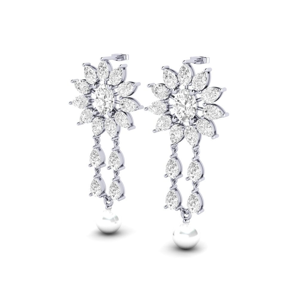 18ct White Gold White sapphire Women's Earring Wynn