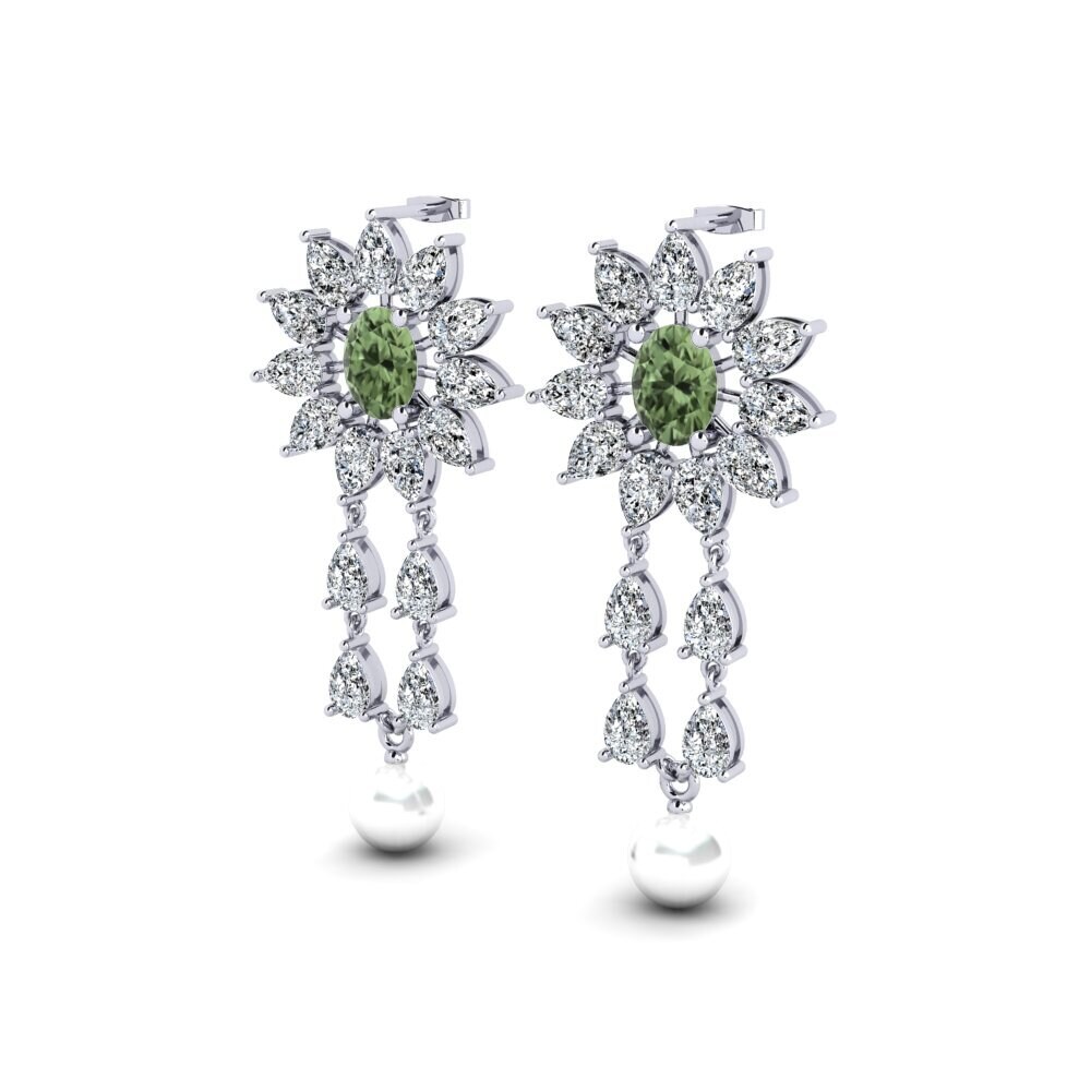 14ct White Gold Green Sapphire Women's Earring Wynn