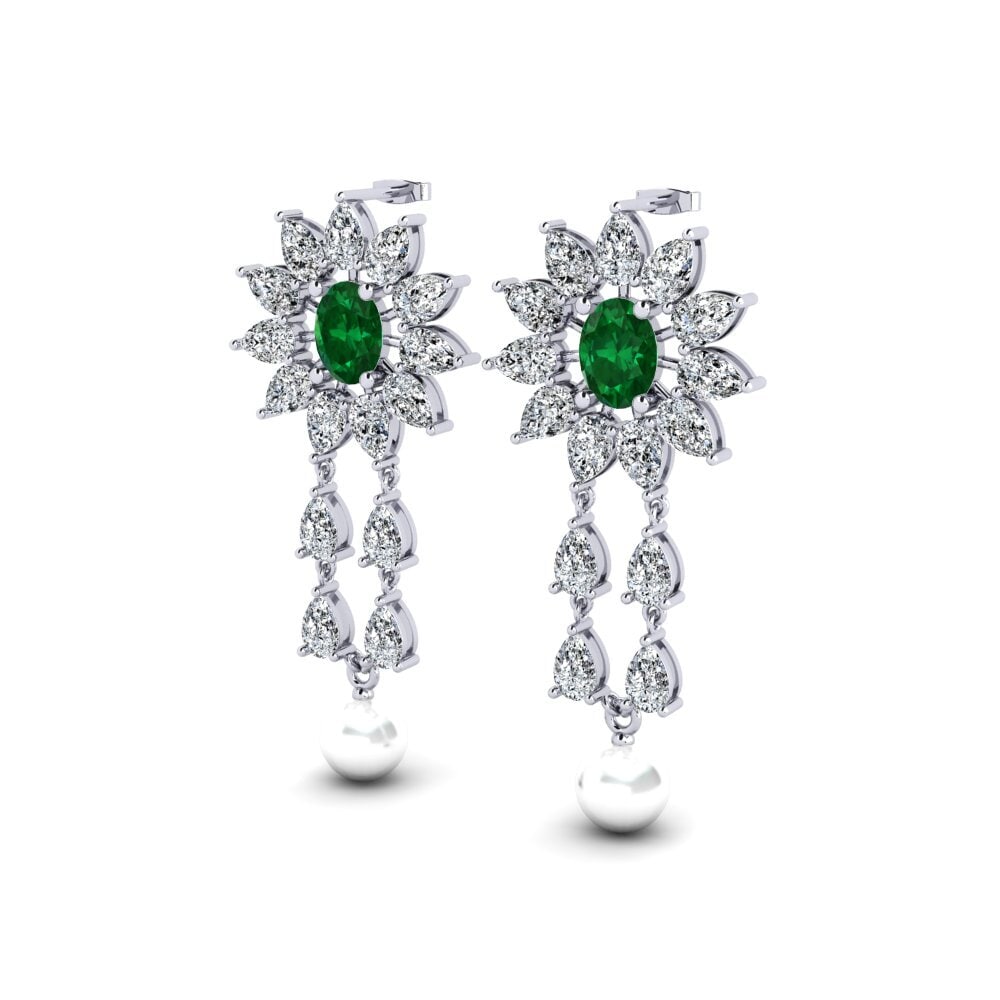 950 Palladium Emerald (Lab Created) Women's Earring Wynn