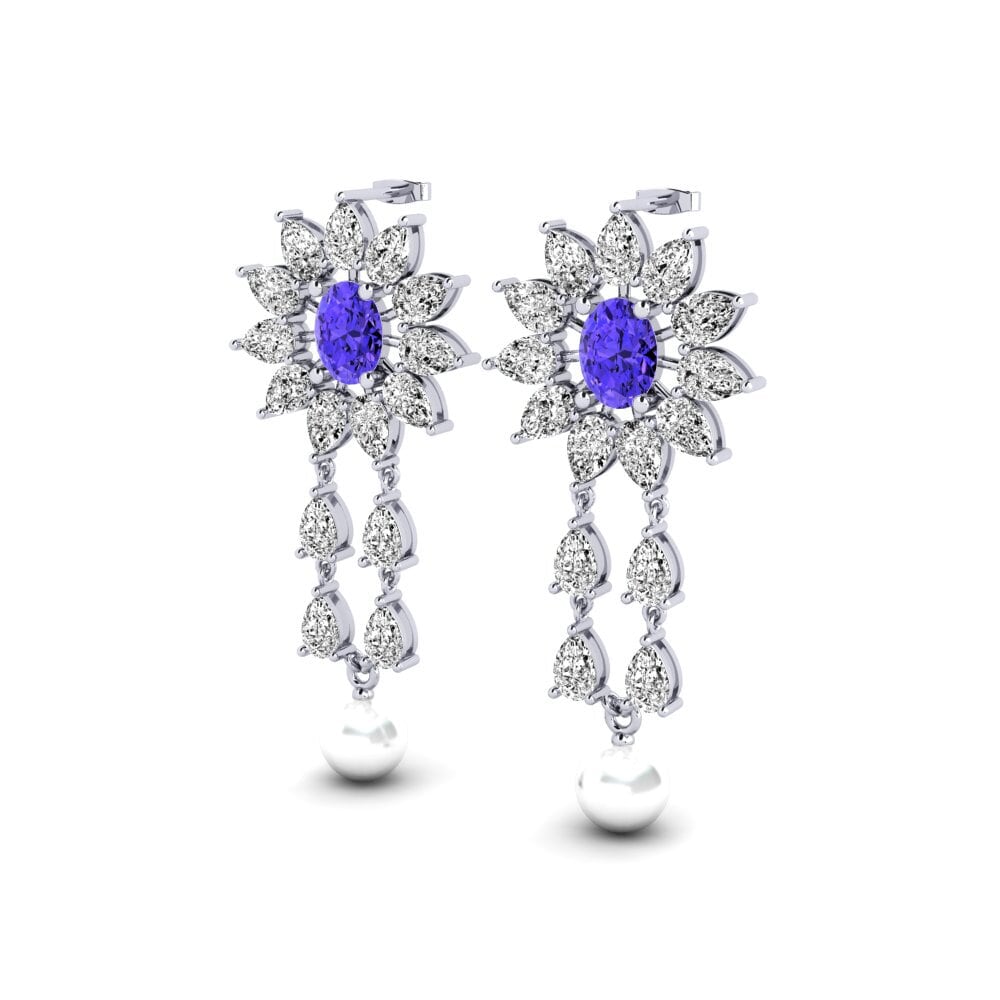 Plata 925 Tanzanita Pendiente de mujer Wynn