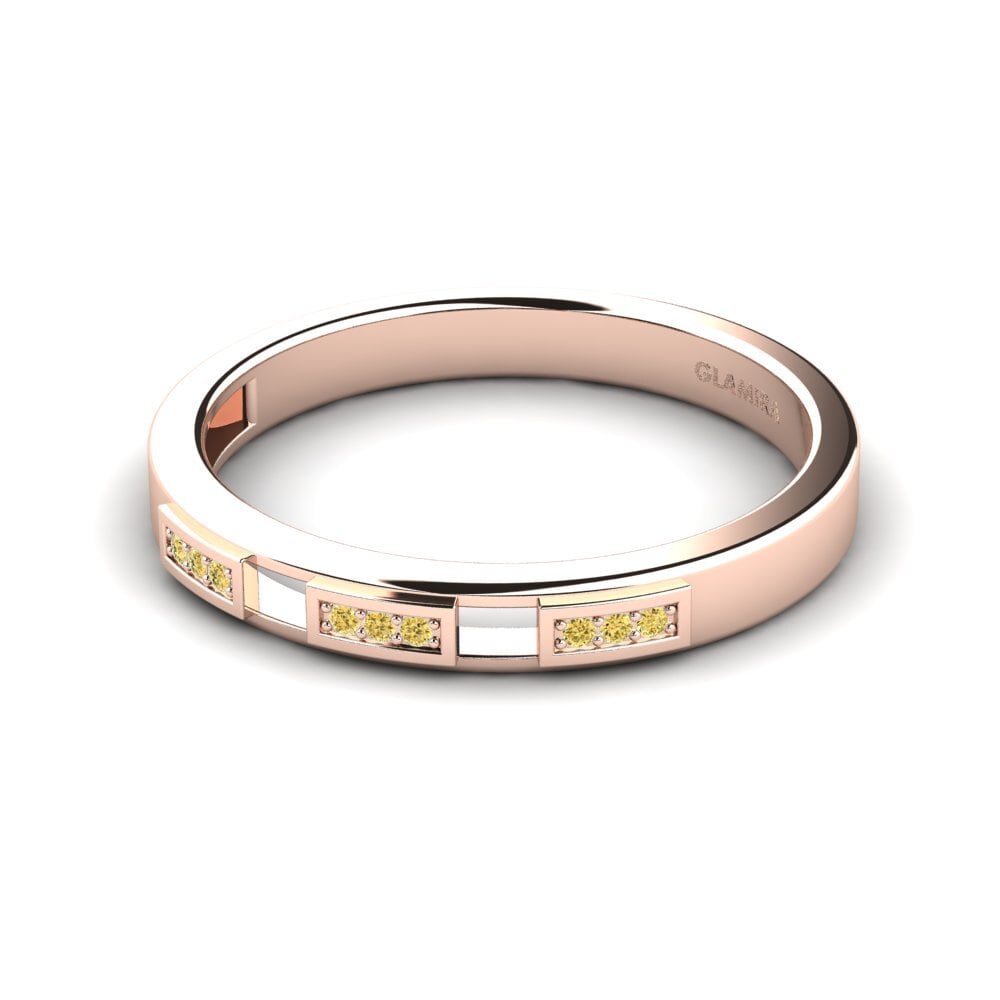 Oro Rosso 750 Diamante Giallo Anello da uomo Buizel