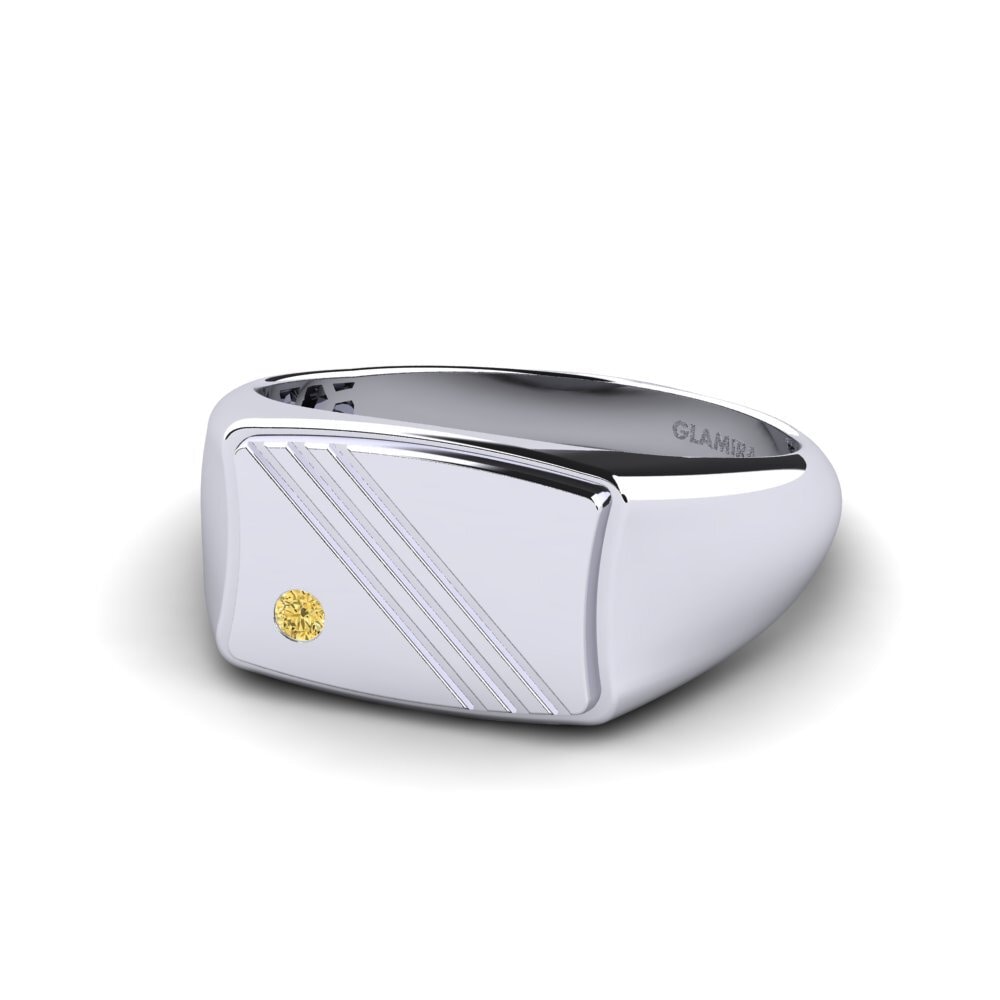 Diamante Amarillo Anillo de Hombre Allame