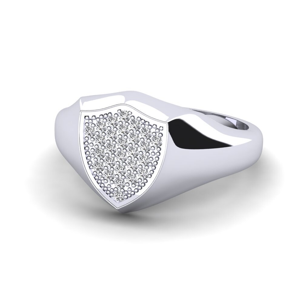 Buy 0.27 Carat Round cut 18ct White Gold Lab Grown Diamond Men's Ring ...