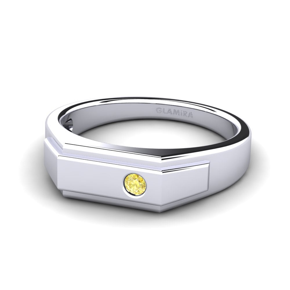 Zafiro amarillo Anillo de Hombre Pineiro