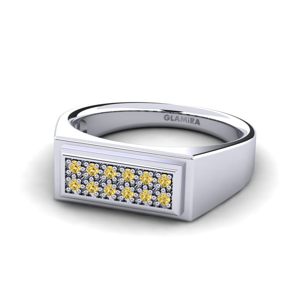 Diamante Amarillo Anillo de Hombre Scraggy