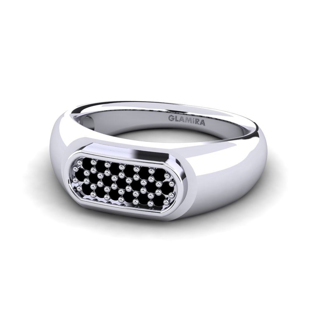 Paladio 950 Ónix Negro Anillo de Hombre Sewaddle
