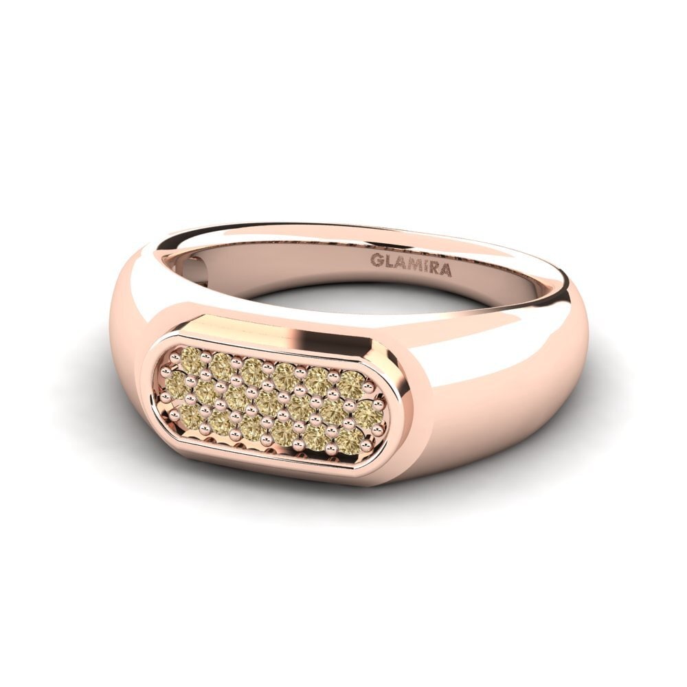 14ct Rose Gold Brown Diamond Men's Ring Sewaddle
