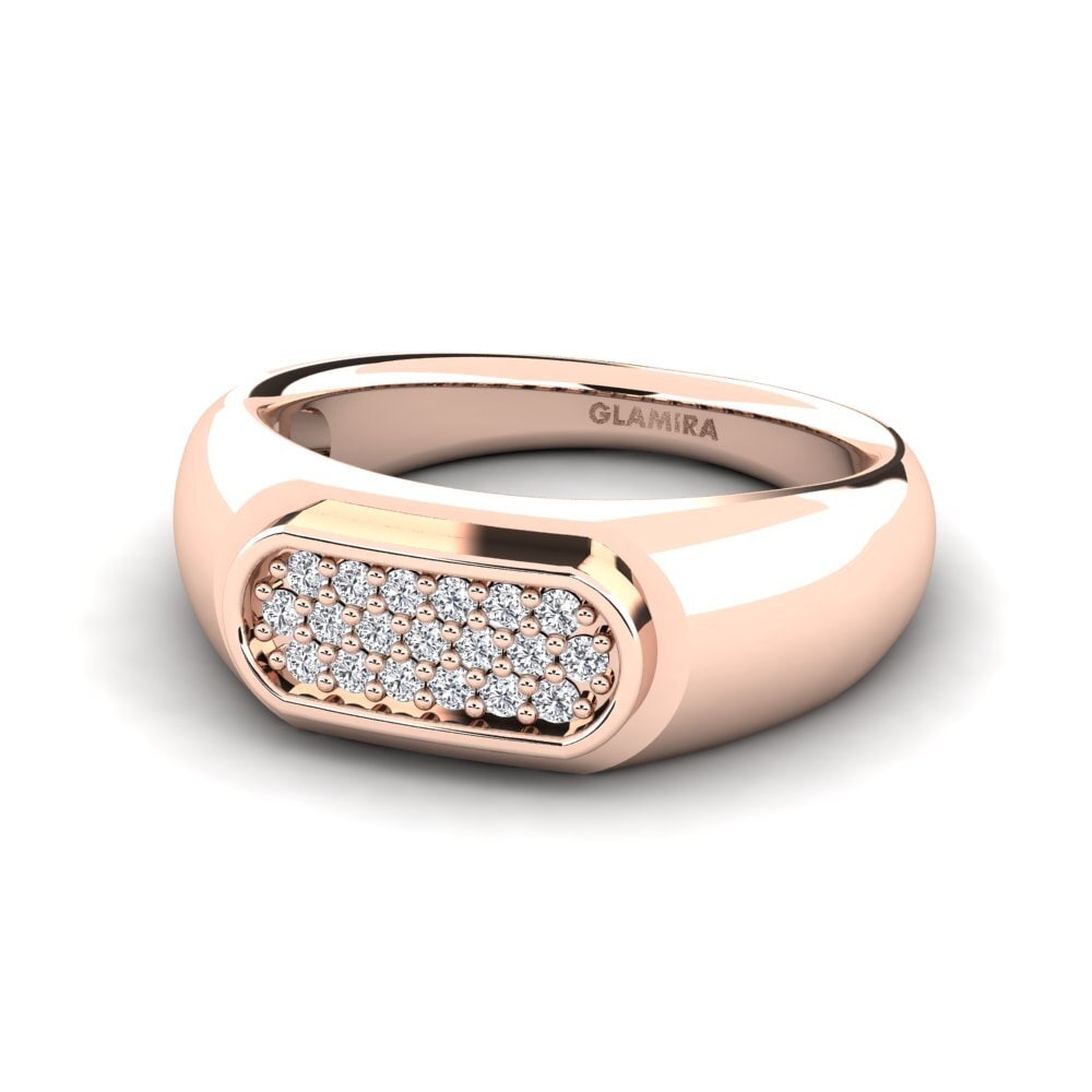 Oro Rosso 750 Diamante Anello da uomo Sewaddle