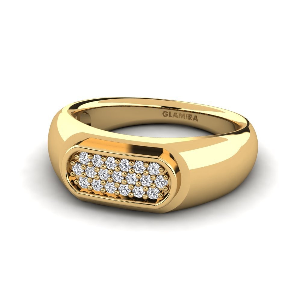 18ct Yellow Gold Diamond Men's Ring Sewaddle