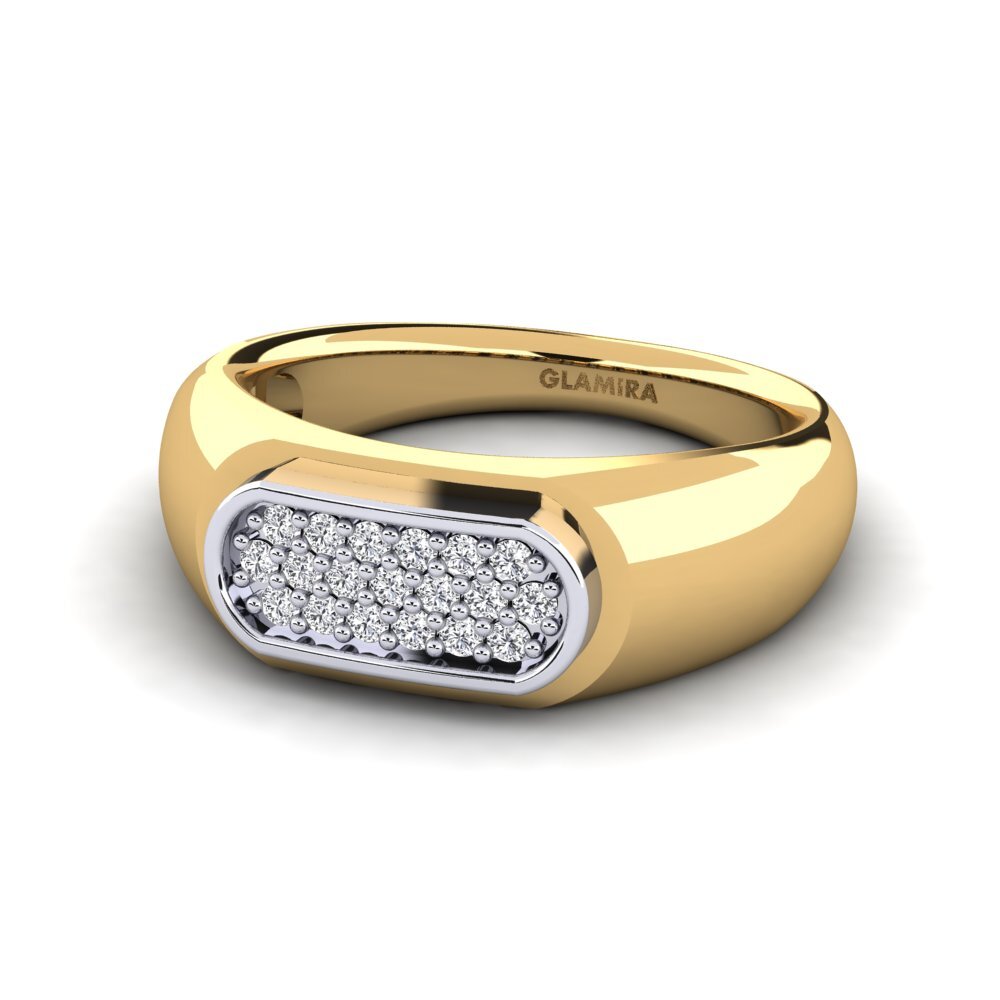 14ct Yellow & White Gold Lab Grown Diamond Men's Ring Sewaddle