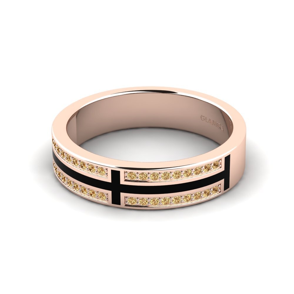 14ct Rose Gold Brown Diamond Men's Ring Surrett