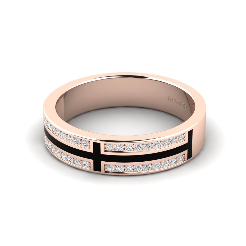 Oro Rosso 750 Diamante Anello da uomo Surrett