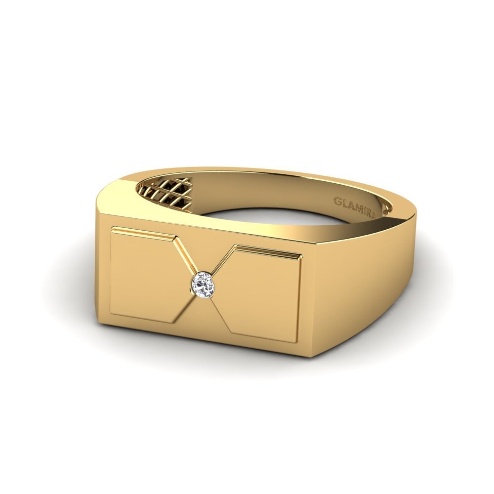 18ct Yellow Gold Diamond Men's Ring Warden