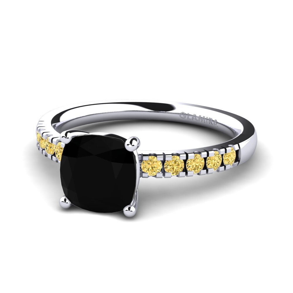 18k Oro Blanco Anillo de compromiso Allison