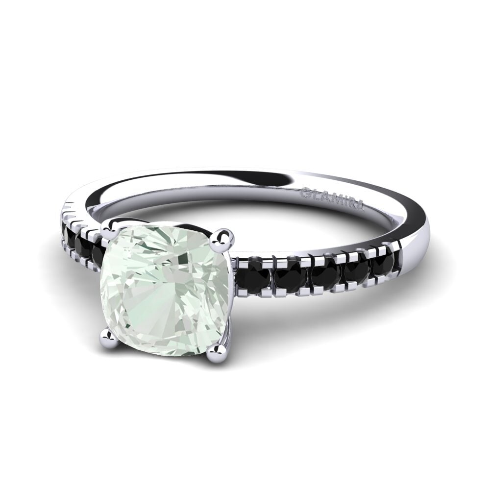 Green Amethyst Engagement Ring Allison