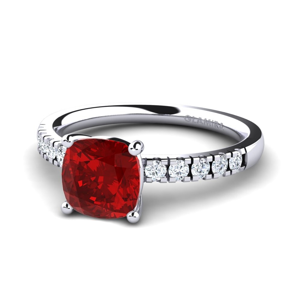 Ruby (Lab Created) Engagement Ring Allison