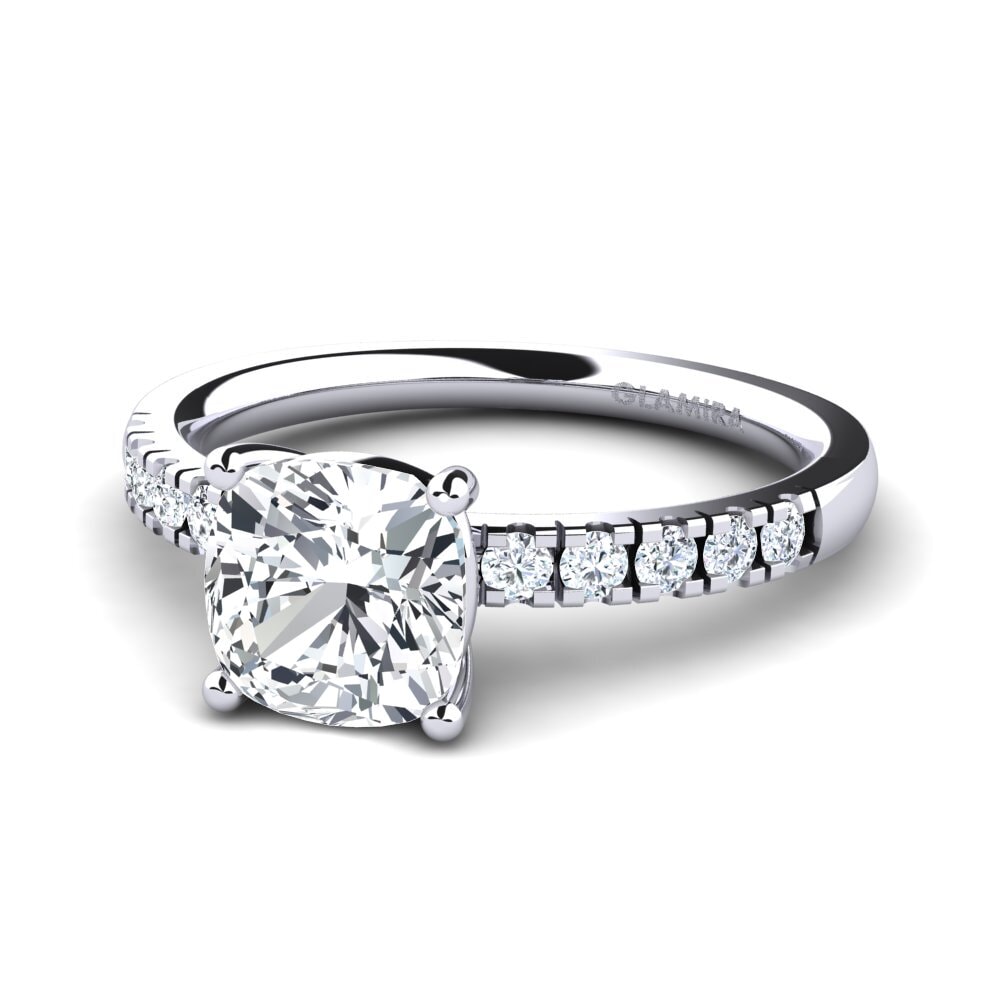 950 Platinum White Zircon Engagement Ring Allison