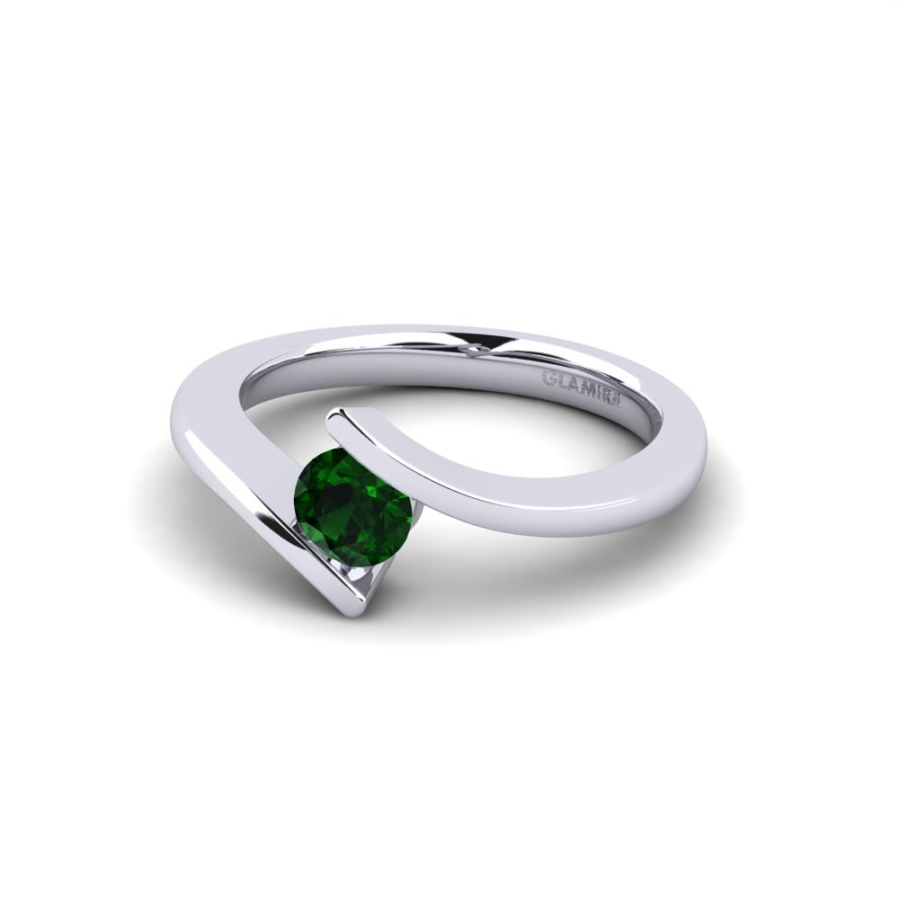Turmalina verde Anillo de compromiso Storm
