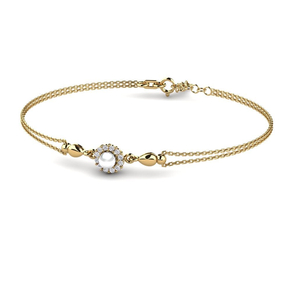 18k Oro Amarillo Diamante cultivado en laboratorio Pulsera de Mujer Azine
