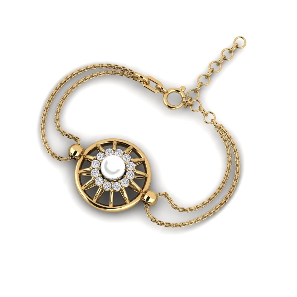 18k Oro Amarillo Diamante cultivado en laboratorio Pulsera de Mujer Boproster