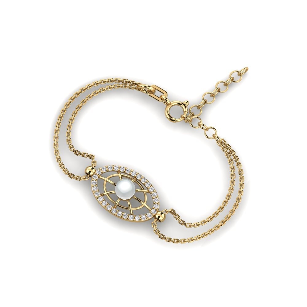 18k Oro Amarillo Diamante cultivado en laboratorio Pulsera de Mujer Dafritaus