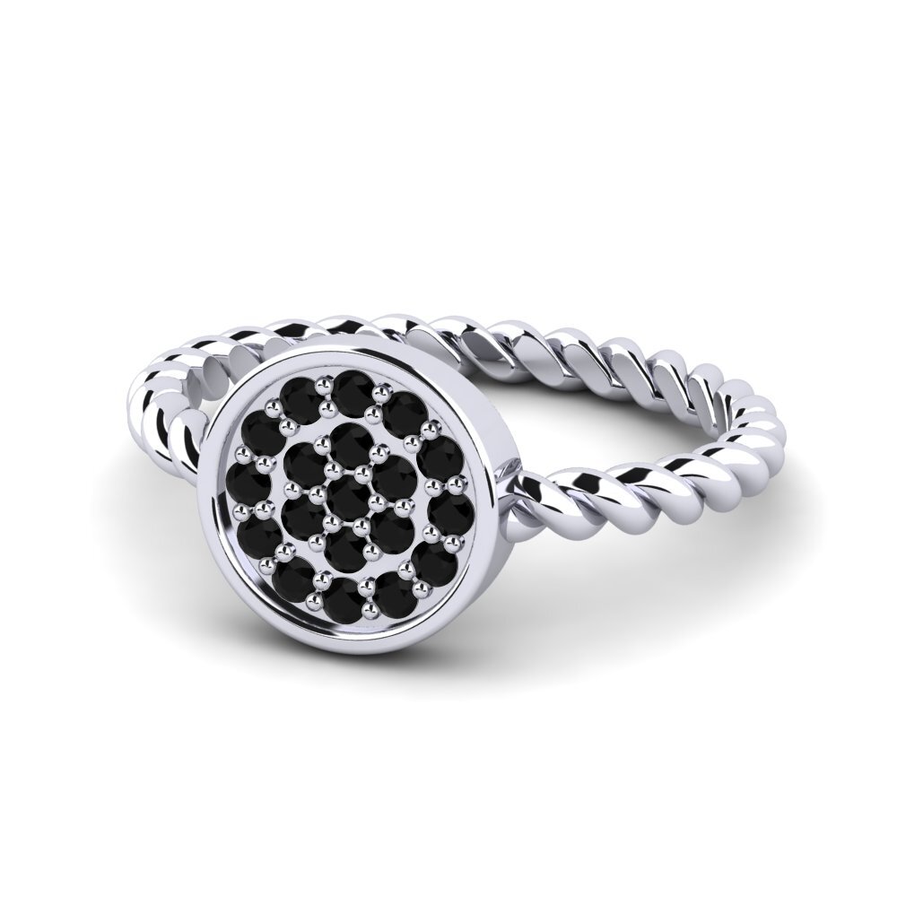 Diamante Negro Anel Abet