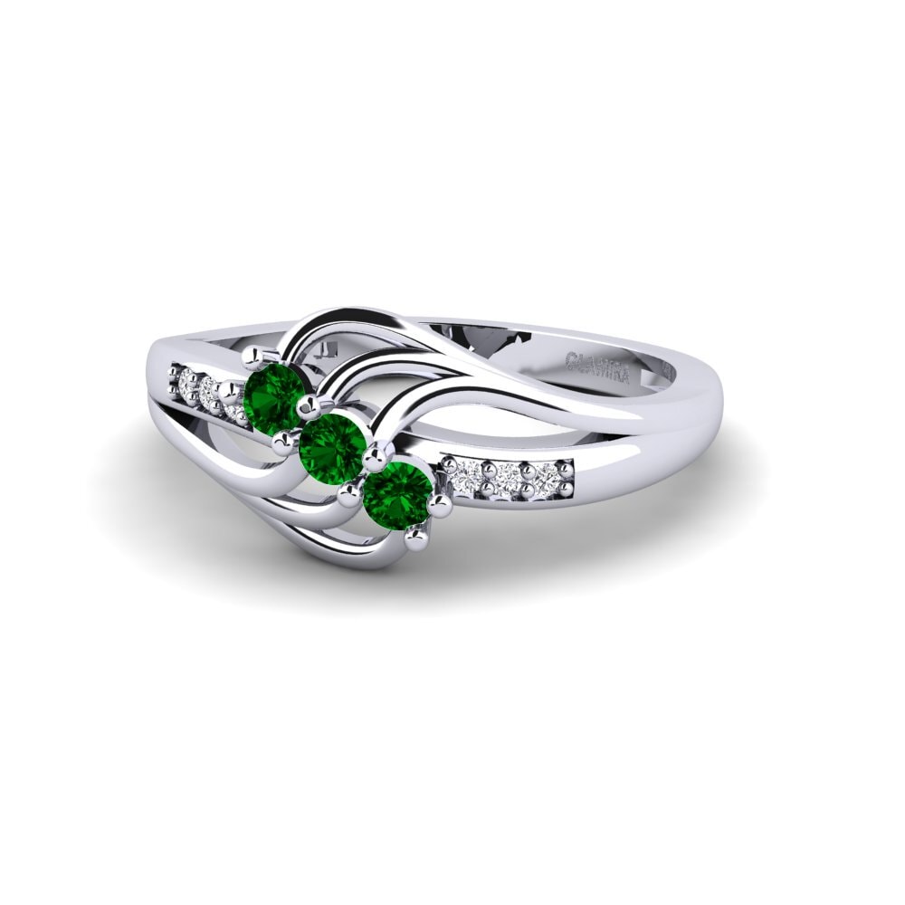 Green Zirconia Engagement Ring Antoinette