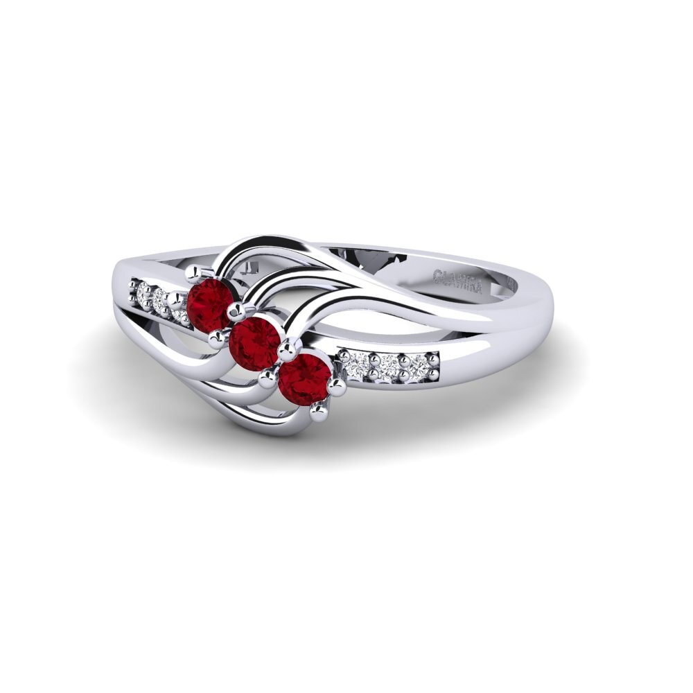 Circonita Roja Anillo de compromiso Antoinette