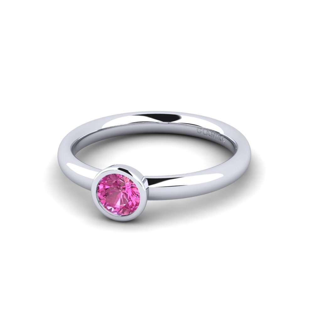 9ct White Gold Pink Topaz Bridal Set True Love Ring A