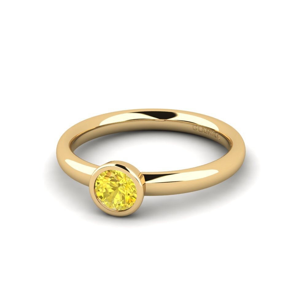 Yellow Sapphire Bridal Set True Love Ring A
