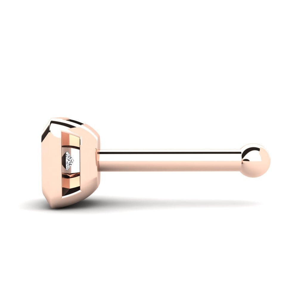 Achetez GLAMIRA Piercing Nez Mi en Or rose 585 Diamant 0.02 Carats ...