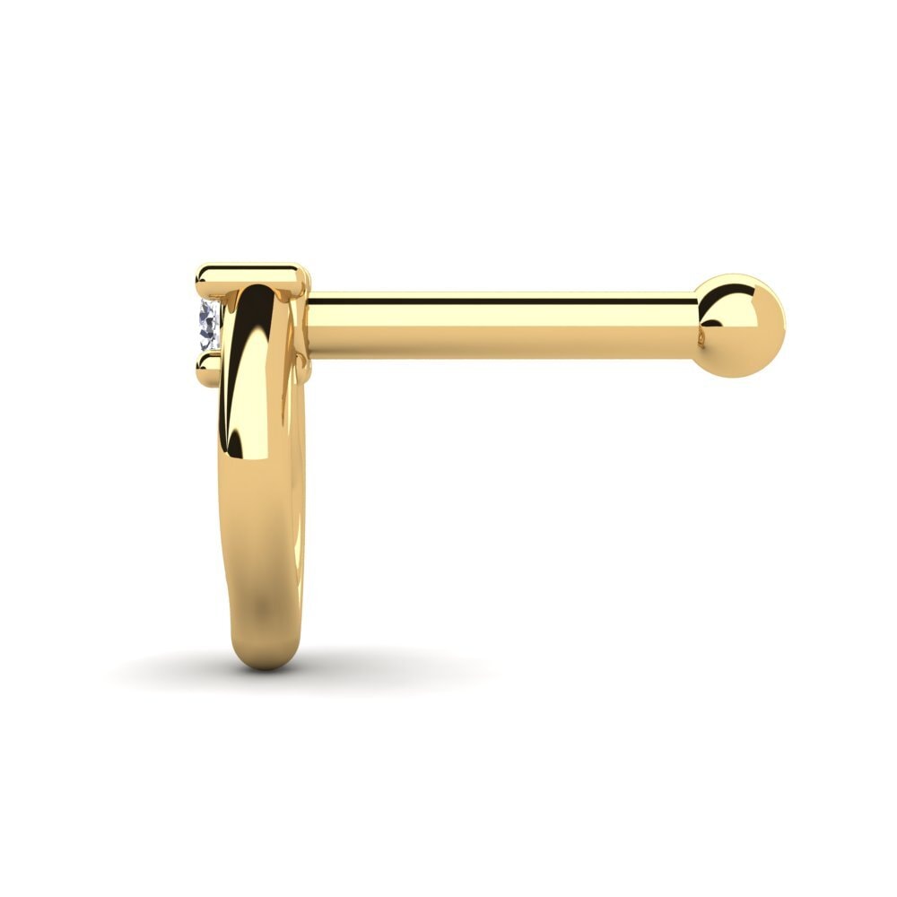 Achetez GLAMIRA Piercing Nez Piccolo en Or Jaune 375 Diamant 0.01 ...