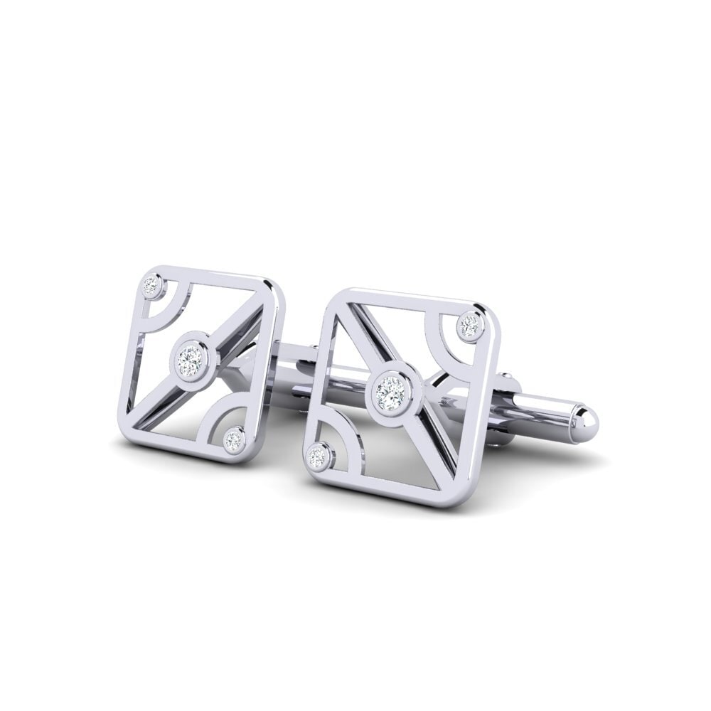 Achetez Bouton de manchette Emidio en Or Blanc 585 Zircone Rouge 0.384 Carats Ronde taillé Achetez Bouton de manchette Emidio en Or Blanc 585 Zircone Rouge 0.384 Carats Ronde taillé