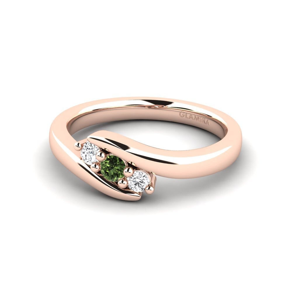 Anillos Zafiro Verde 3 & 5 Piedras