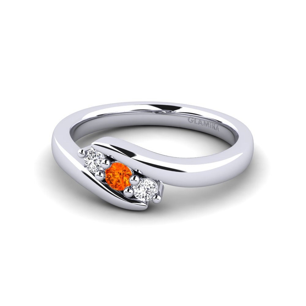 Zafiro Naranja Anillo de compromiso Helios