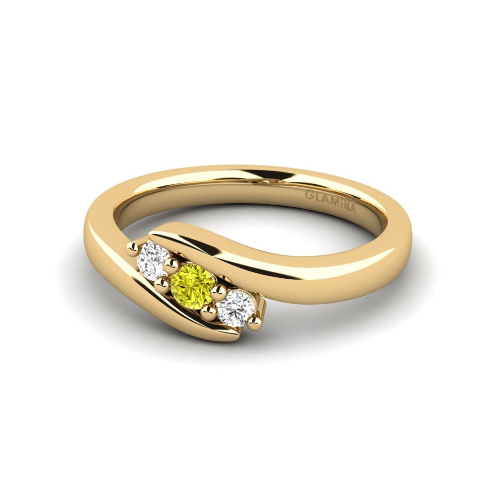 3 & 5 Stones Yellow Diamond 14ct Yellow Gold Rings