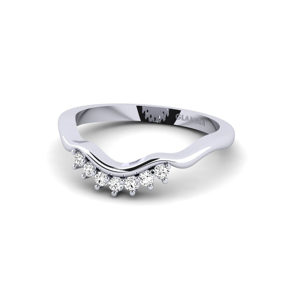 Moissanite Bridal Set Crinkly Ring B