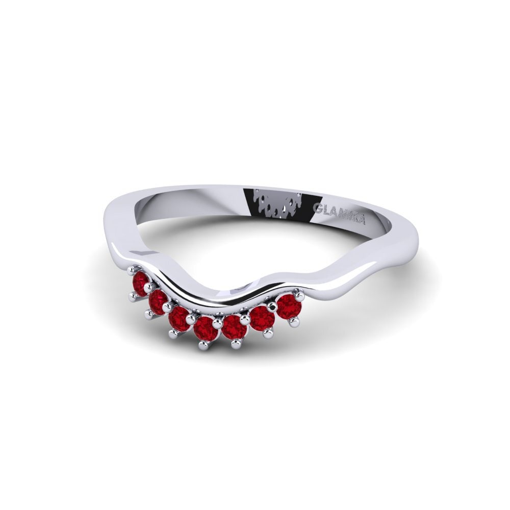 Circonita Roja Set de Anillos Crinkly Anillo B