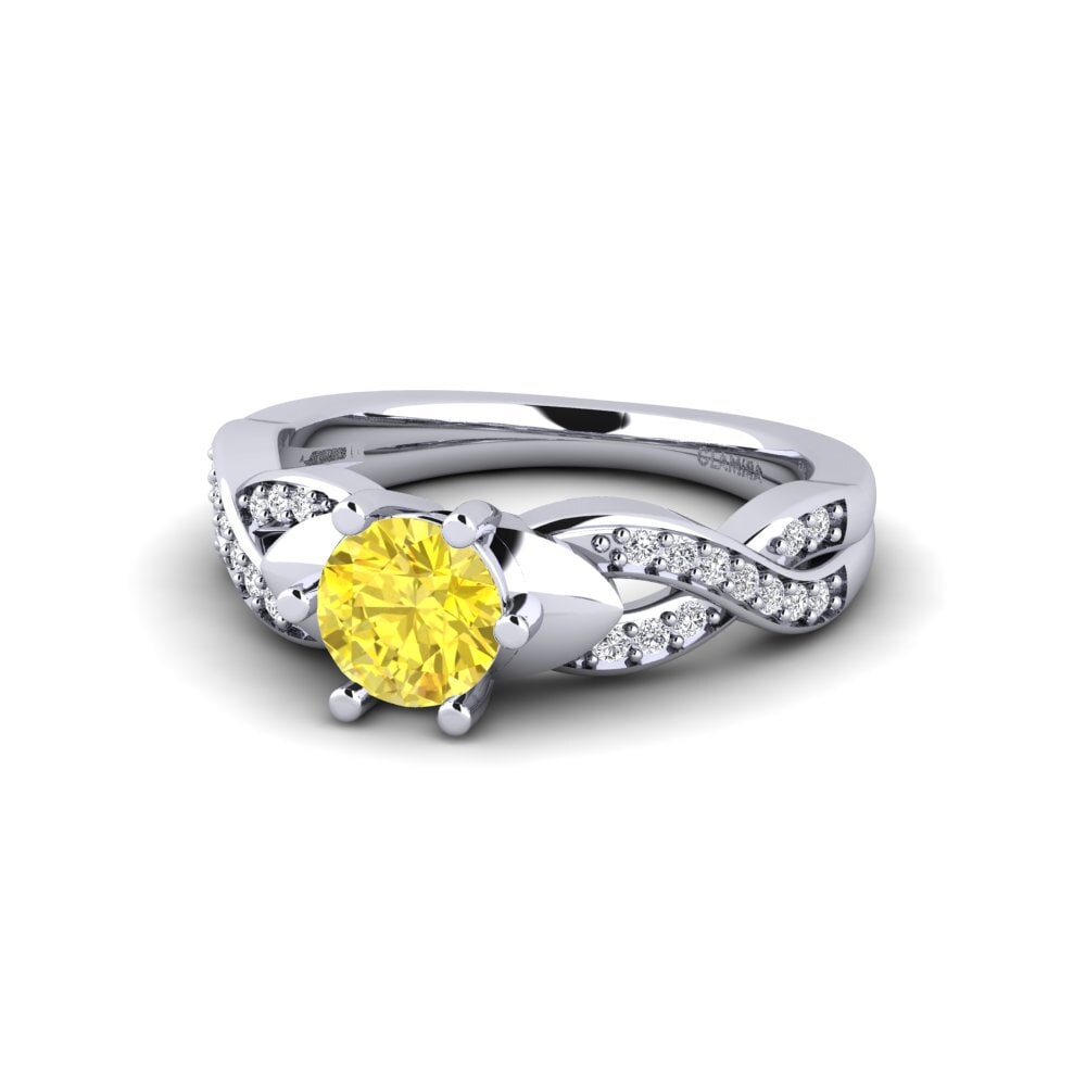 Gul safir Brudesæt Marvelous Ring A
