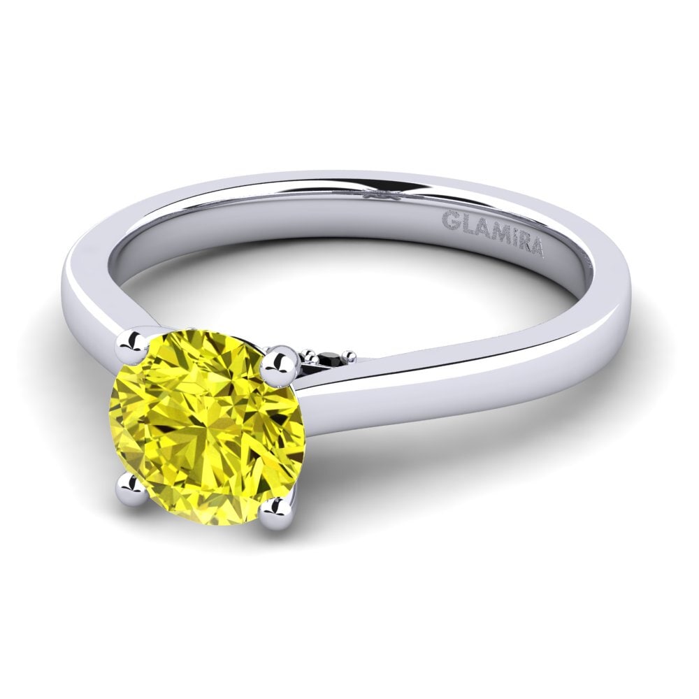 Yellow Diamond Engagement Ring Violet 1.0 crt