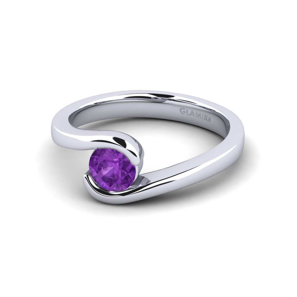 Ametista Anel de Noivado Bridal Luxuy 0.5crt