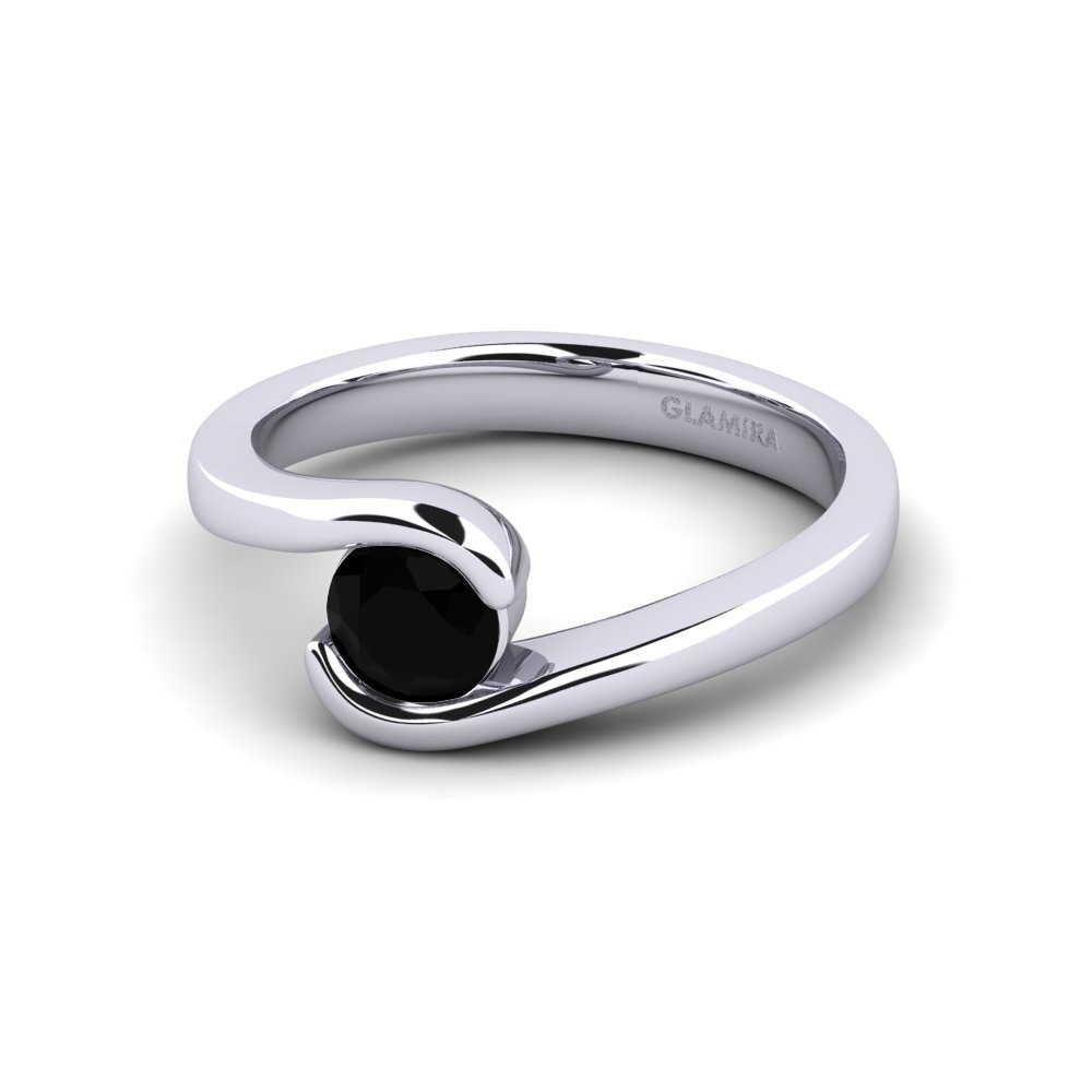 Zafiro negro Anillo de compromiso Bridal Luxuy 0.5crt
