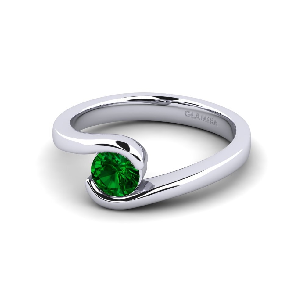 Green Zirconia Engagement Ring Bridal Luxuy 0.5crt